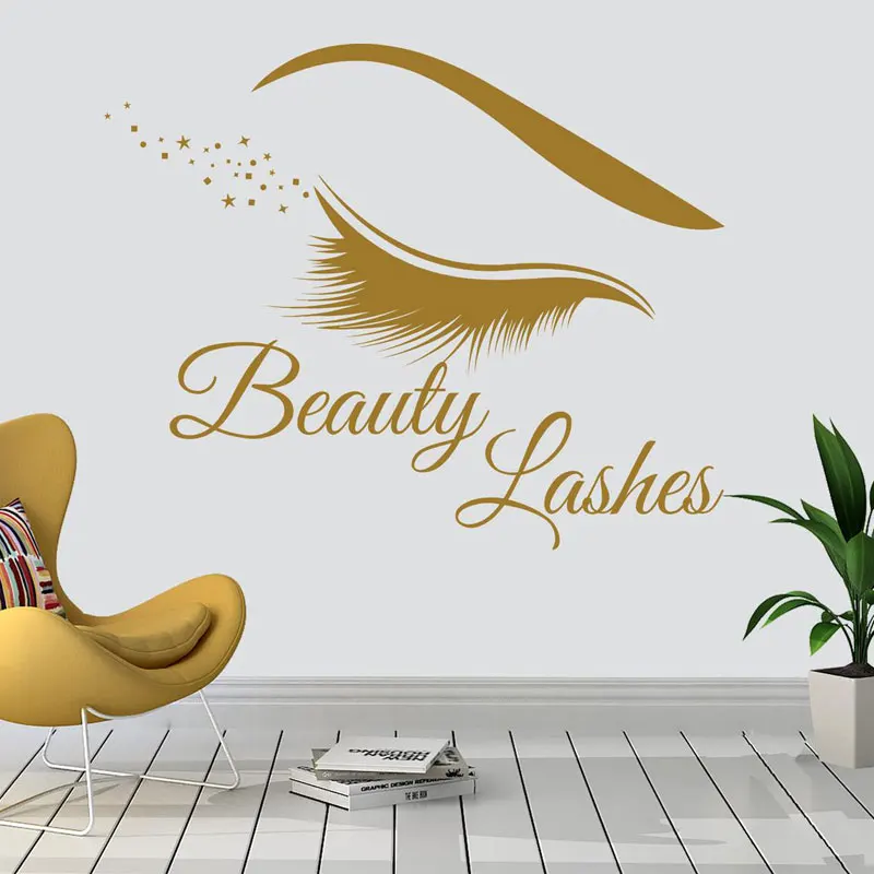 Beauty Makeup Wallpaper - 현대 속눈썹 속눈썹 벽 스티커 비닐