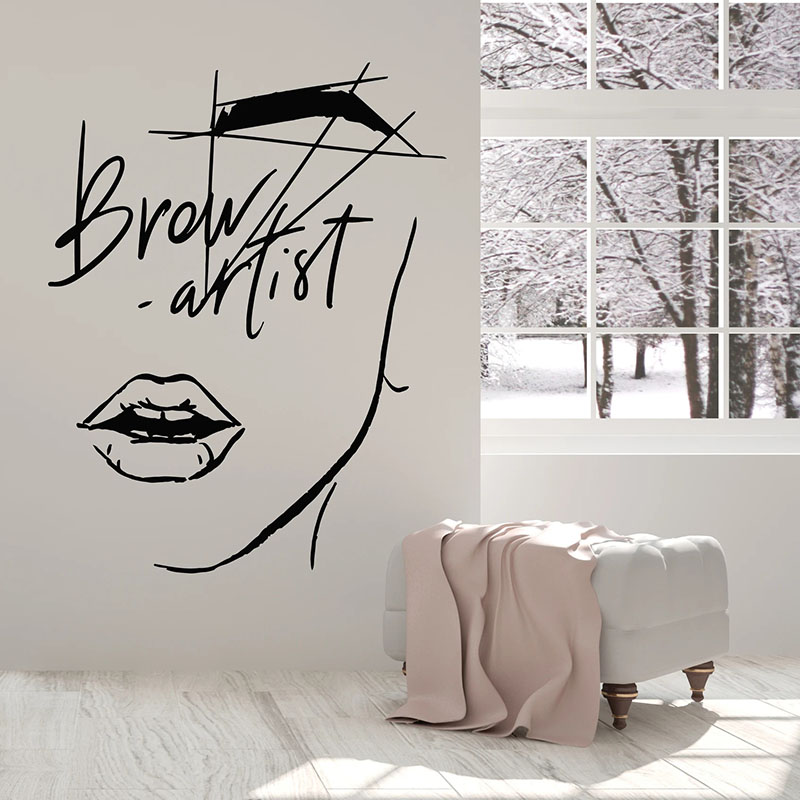 Beauty Makeup Wallpaper - 추상 소녀 얼굴 벽 데칼 속눈썹,