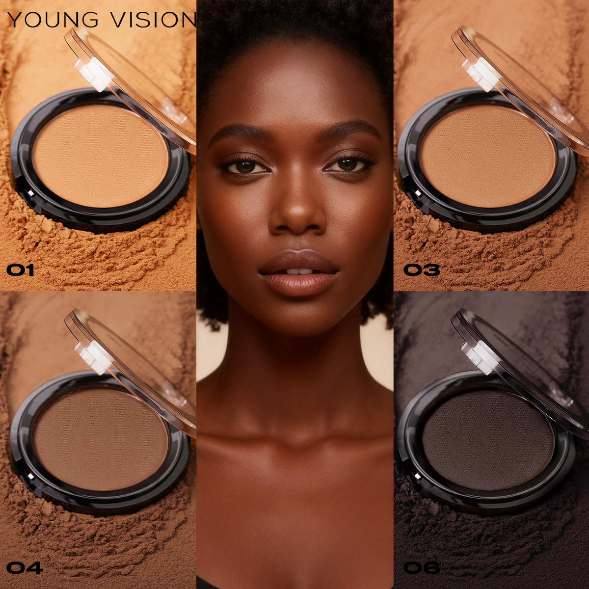 Fenty Beauty Makeup Highlighter - 프로페셔널 매트 컨투어 파우더 트레이는 3D