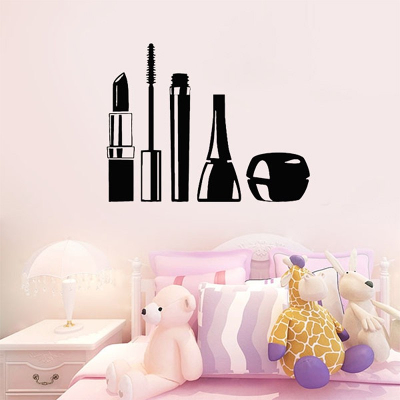Beauty Makeup Wallpaper - 뷰티 살롱 화장품 벽 스티커 거실