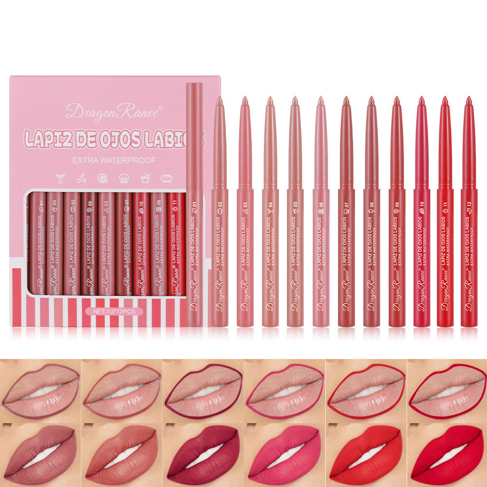 Lip Liner Pencil - 12가지 색상의 립 라이너 펜슬 케이스는