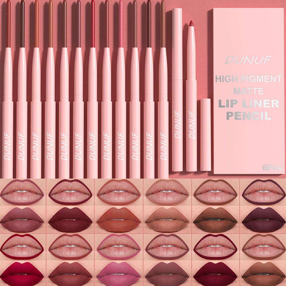 Lip Liner Pencil - 6색 립 라이너 펜 세트, 방수