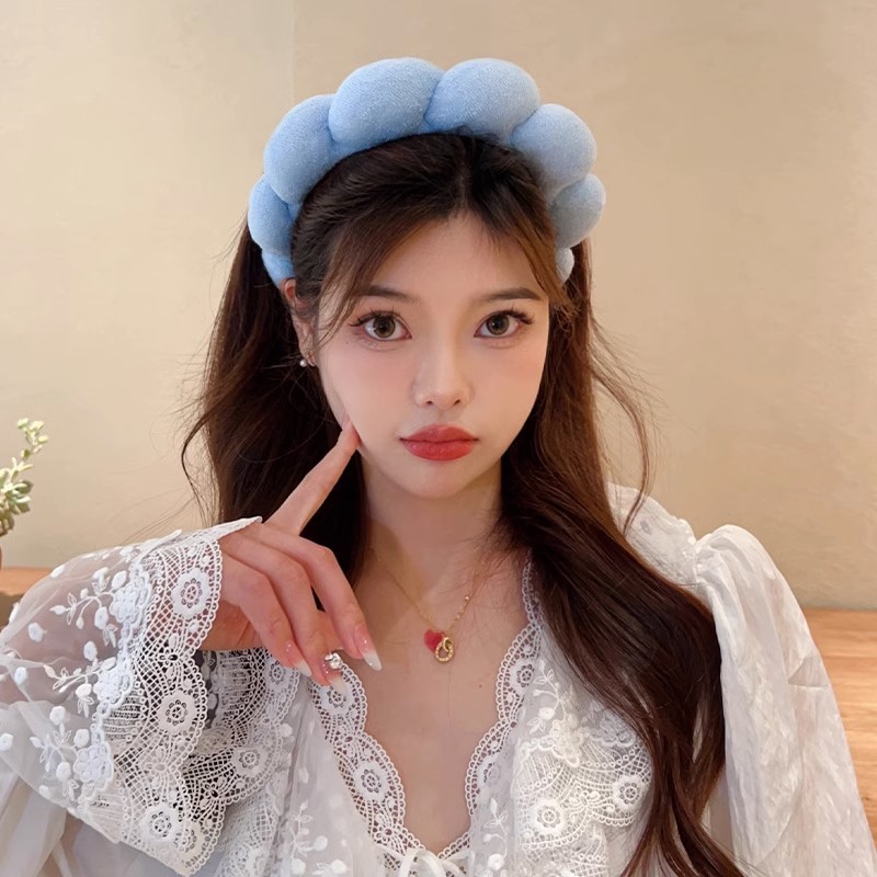 여성을위한 레트로 푹신한 헤어 밴드 스폰지 머리띠 벨벳 - Beauty Makeup Girl 리뷰 및 가격