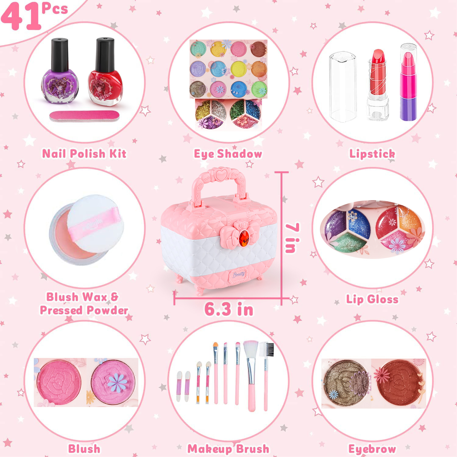 여아용 키즈 메이크업 장난감 키트, 세척 가능한 메이크 - Beauty Makeup Girl 리뷰 및 가격