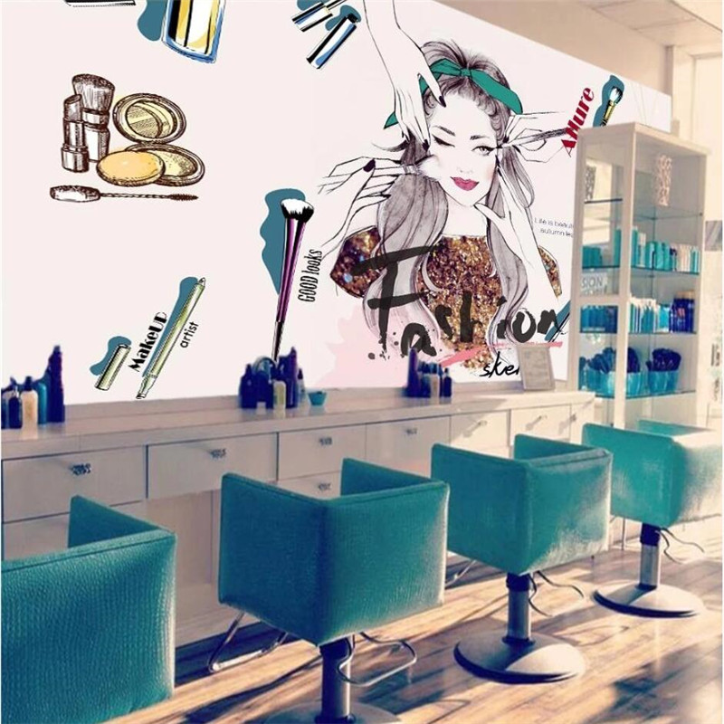 맞춤형 제품 달콤한 손으로 그린 ​​화장품 매니큐어 샵 - Beauty Makeup Wallpaper 리뷰 및 가격