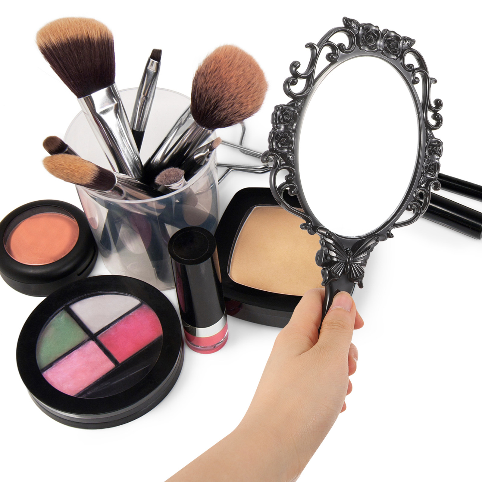 장미꽃 장식 접이식 화장 거울 여성용 가벼운 휴대용 거 - Beauty Rose Makeup 리뷰 및 가격