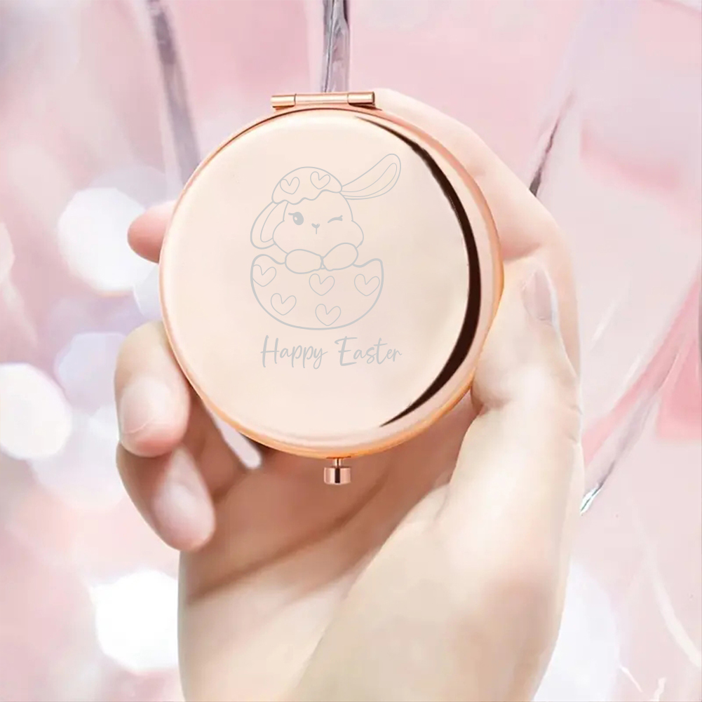 1pc 만화 아름다운 토끼 맞춤형 텍스트 포켓 거울 화 - Beauty With Makeup 리뷰 및 가격