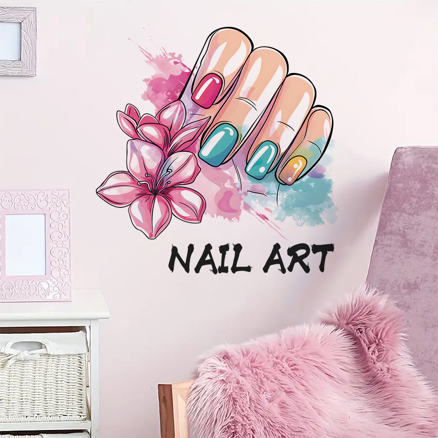 다채로운 메이크업 네일 아트 살롱 벽 스티커, 비닐 아 - Beauty Makeup Wallpaper 리뷰 및 가격