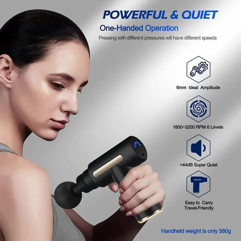 휴대용 근막 마사지 총 전기 타악기 권총 마사지 LED - Hair Scalp Massager 리뷰 및 가격