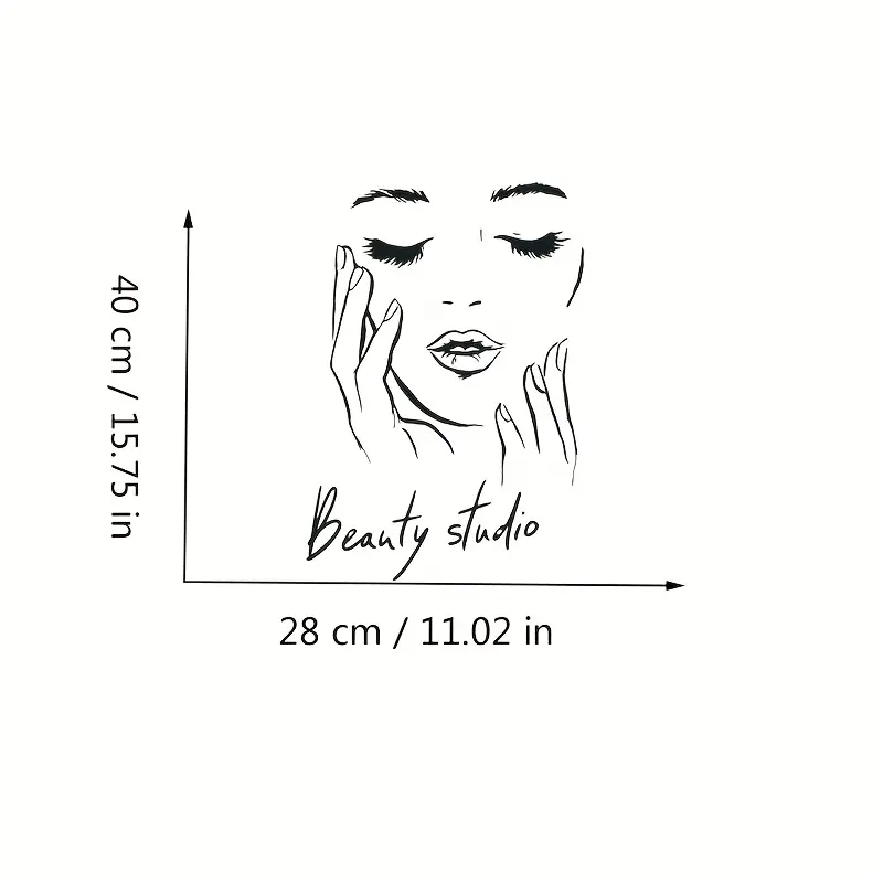 뷰티 스튜디오를 위한 여성 얼굴 모양의 벽 데칼, 메이 - Beauty Makeup Wallpaper 리뷰 및 가격